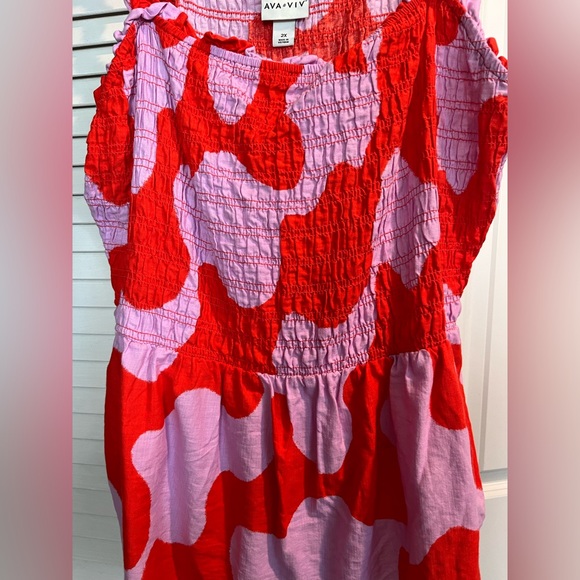 Ava & Viv Smocked Peplum Tank - 2X - Picture 5 of 5